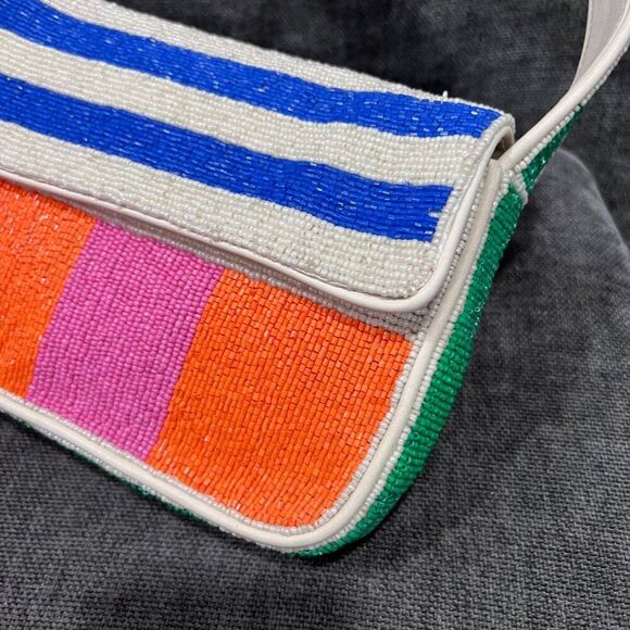 Staud Tommy Beaded Bag Multi Rugby Stripe - Picture 9 of 15